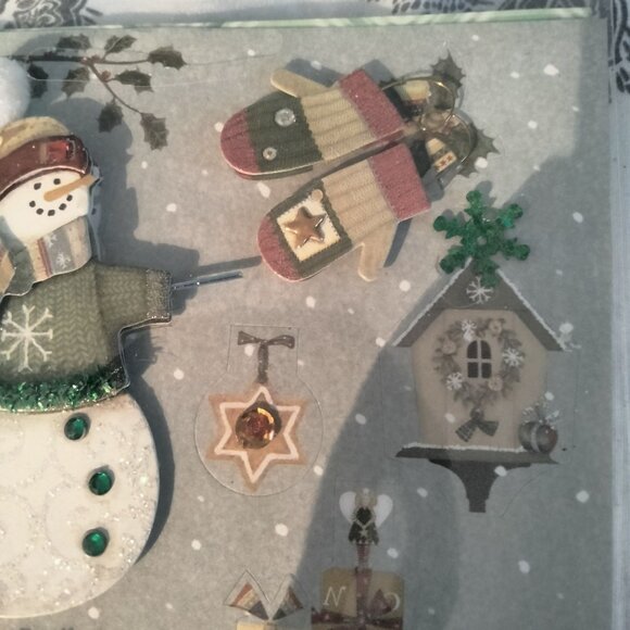 Christmas Themed 3D Stickers Cards Scrapbooking Snowman Handmade Embellished - Picture 4 of 12